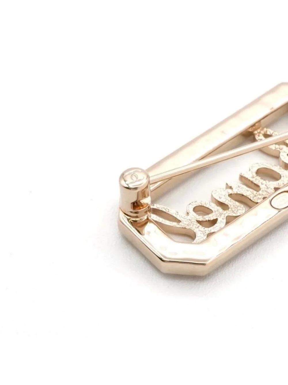 Chanel Brooch Corsage Gold Logo Rhinestone